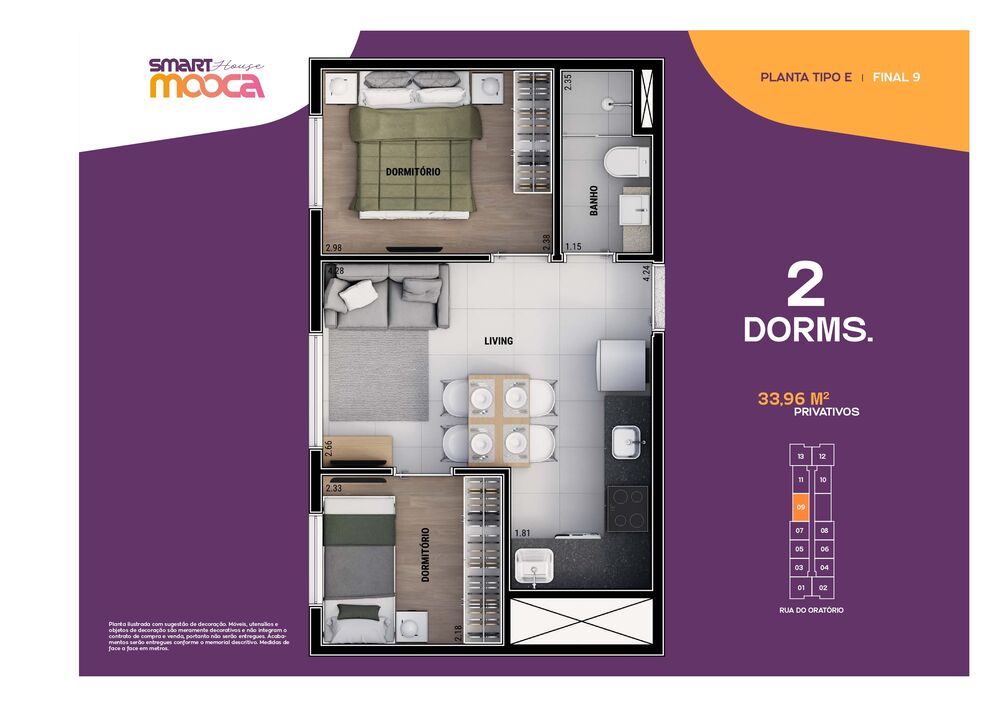 Apartamento à venda com 2 quartos, 34m² - Foto 1