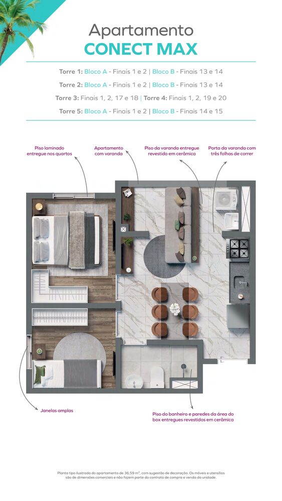 Apartamento à venda com 2 quartos, 32m² - Foto 3