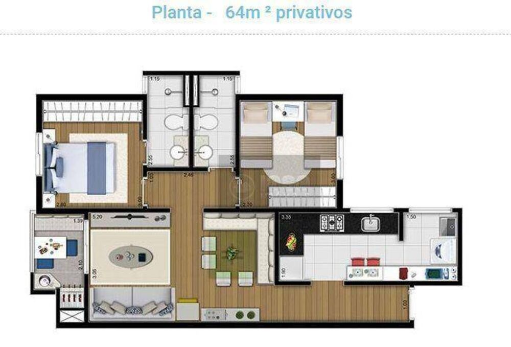 Apartamento, 2 quartos, 64 m² - Foto 9