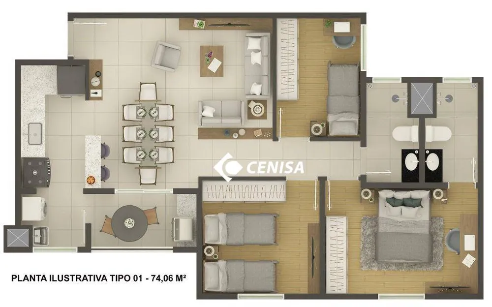 Apartamento, 3 quartos, 74 m² - Foto 12