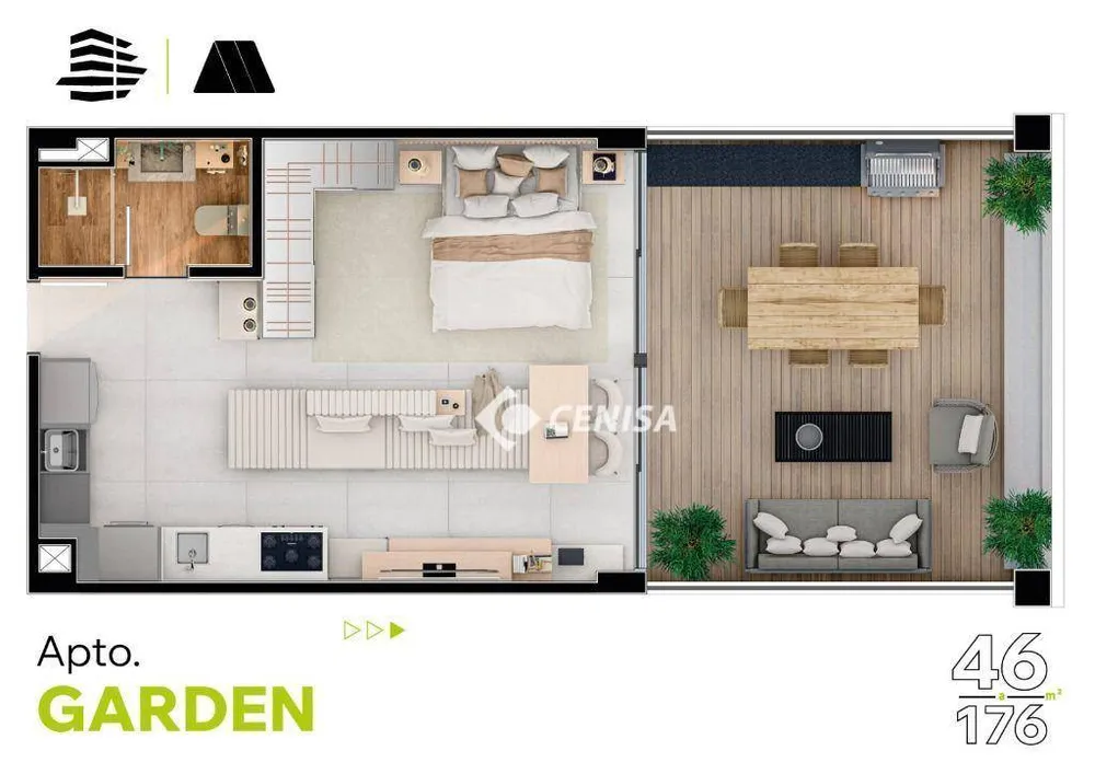 Kitnet-Studio, 57 m² - Foto 2