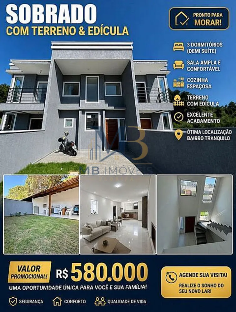Sobrado, 3 quartos, 127 m² - Foto 1