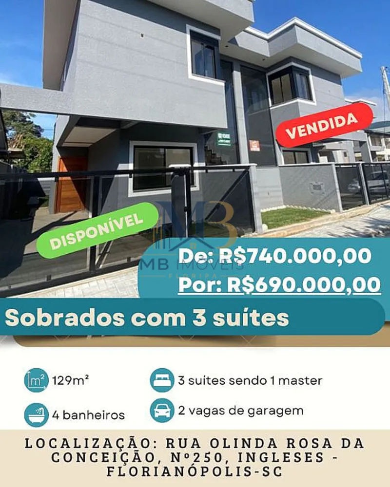 Sobrado, 3 quartos, 129 m² - Foto 2