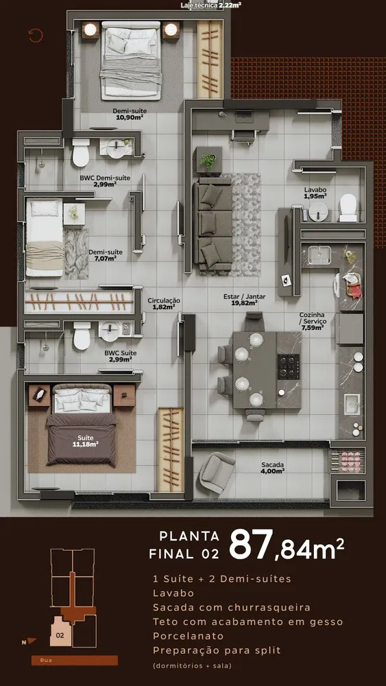Apartamento, 2 quartos, 72 m² - Foto 13