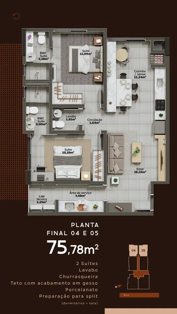 Apartamento, 2 quartos, 72 m² - Foto 1