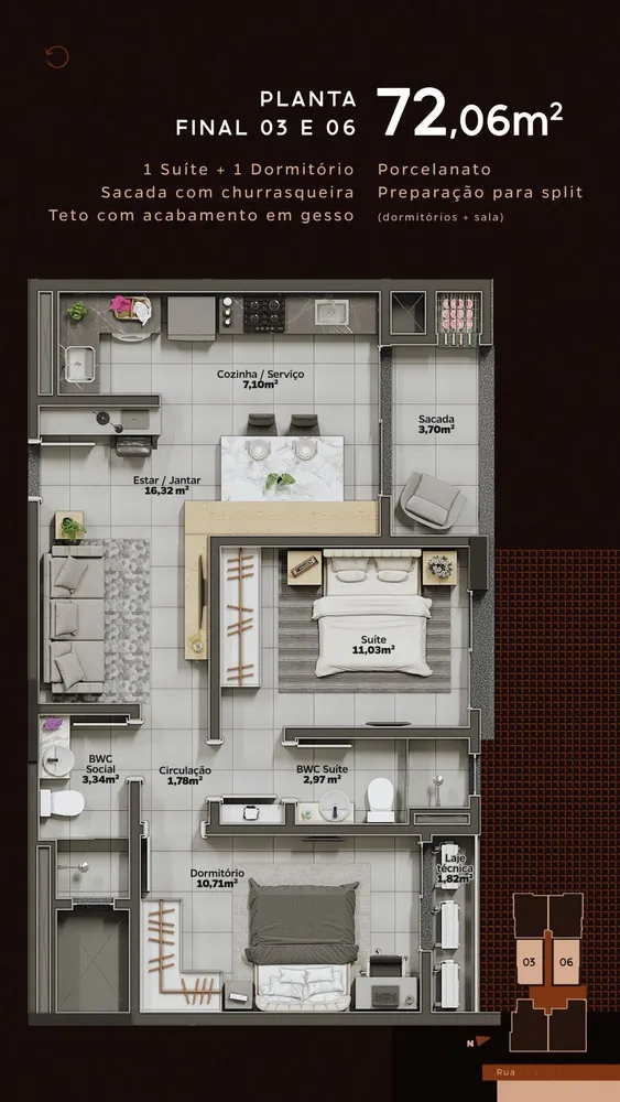Apartamento, 2 quartos, 72 m² - Foto 11