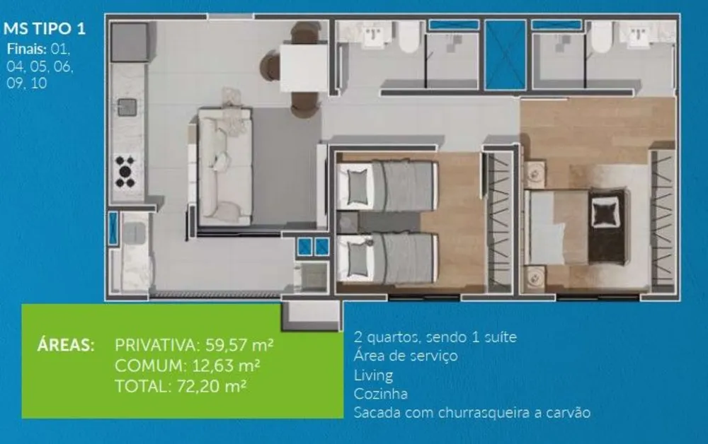 Apartamento, 2 quartos, 59 m² - Foto 12
