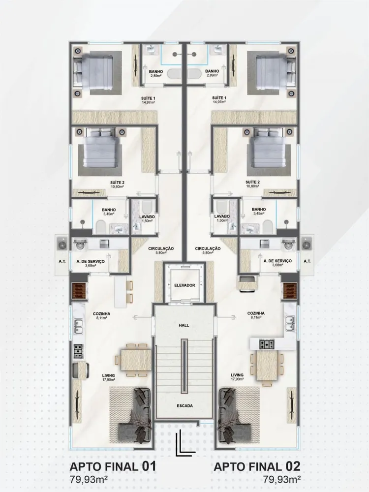Apartamento, 2 quartos, 80 m² - Foto 10