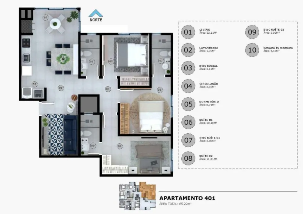Apartamento, 2 quartos, 64 m² - Foto 12