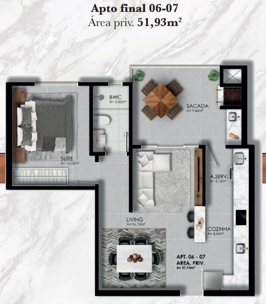 Apartamento, 1 quarto, 51 m² - Foto 5