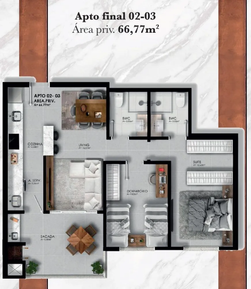 Apartamento, 1 quarto, 51 m² - Foto 3