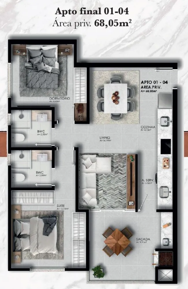 Apartamento, 1 quarto, 51 m² - Foto 4