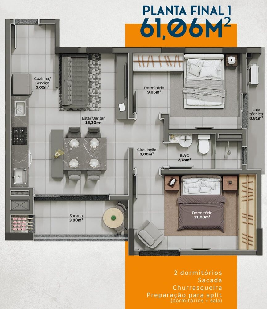 Apartamento à venda com 2 quartos, 58m² - Foto 22
