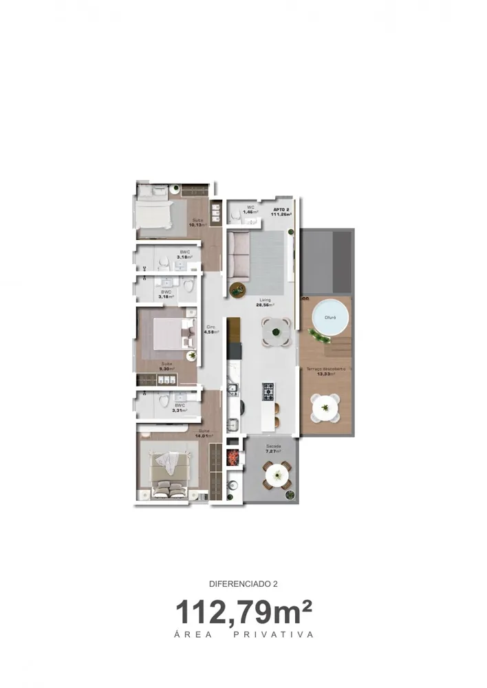 Apartamento, 3 quartos, 98 m² - Foto 1