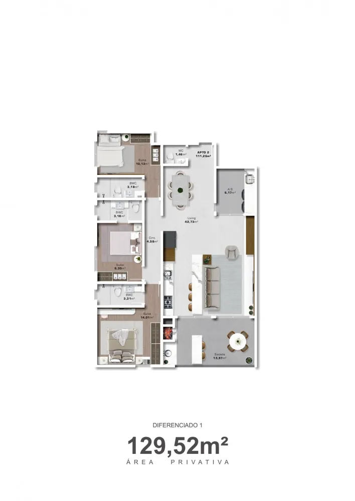 Apartamento, 3 quartos, 98 m² - Foto 7