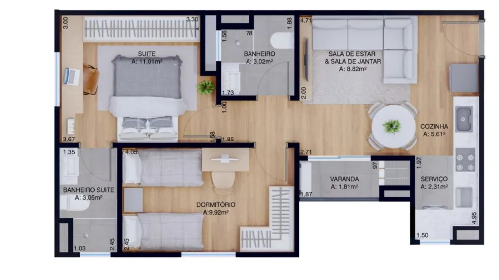 Apartamento, 2 quartos, 54 m² - Foto 4