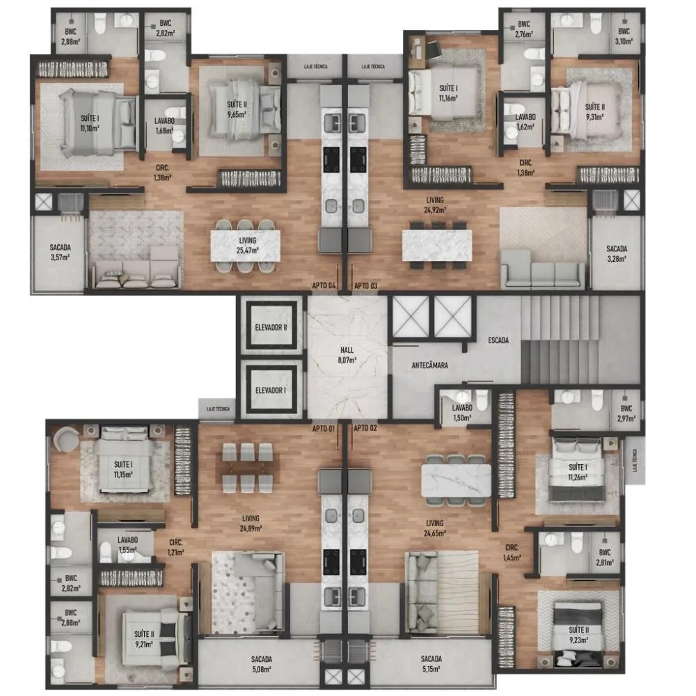 Apartamento, 2 quartos, 67 m² - Foto 3