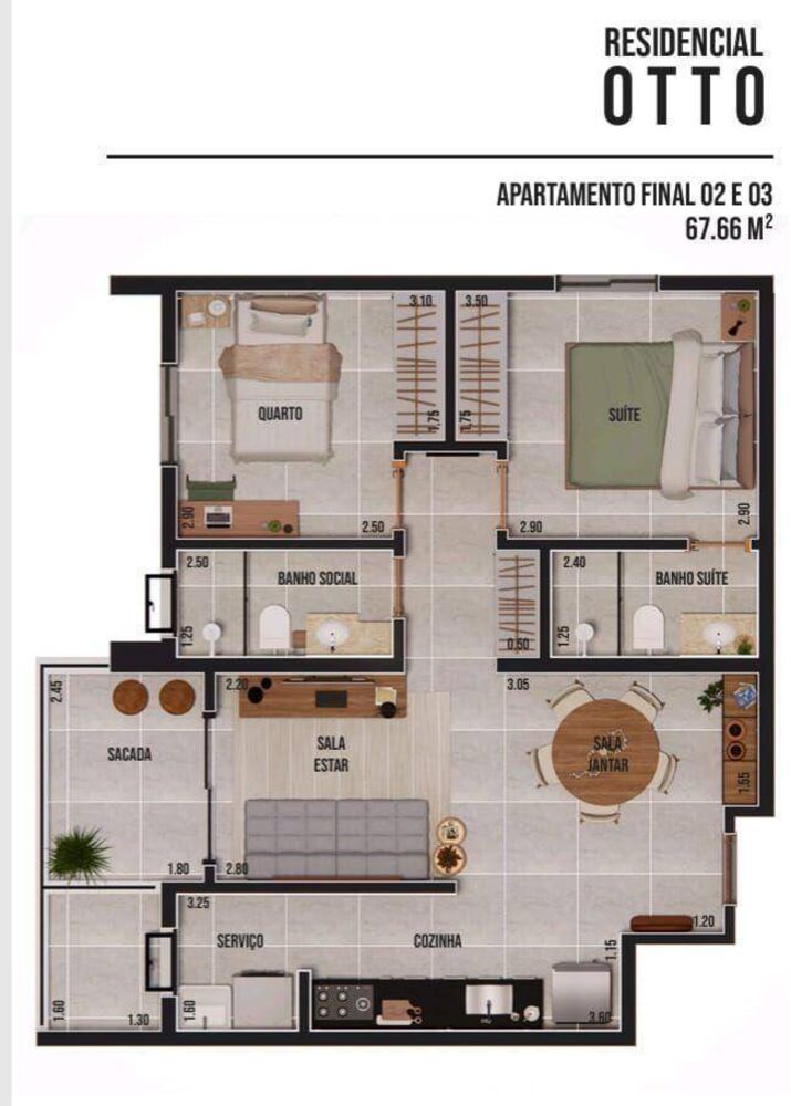 Apartamento, 2 quartos, 67 m² - Foto 1