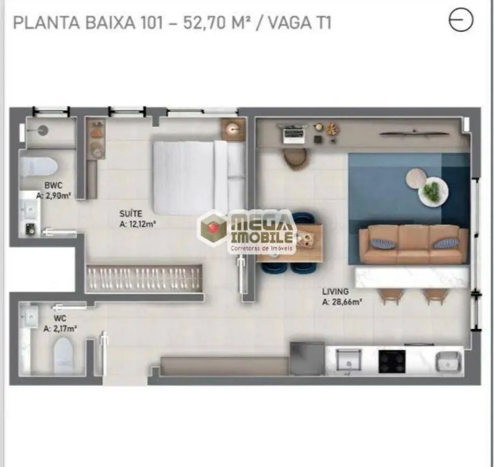 Apartamento, 1 quarto, 46 m² - Foto 7
