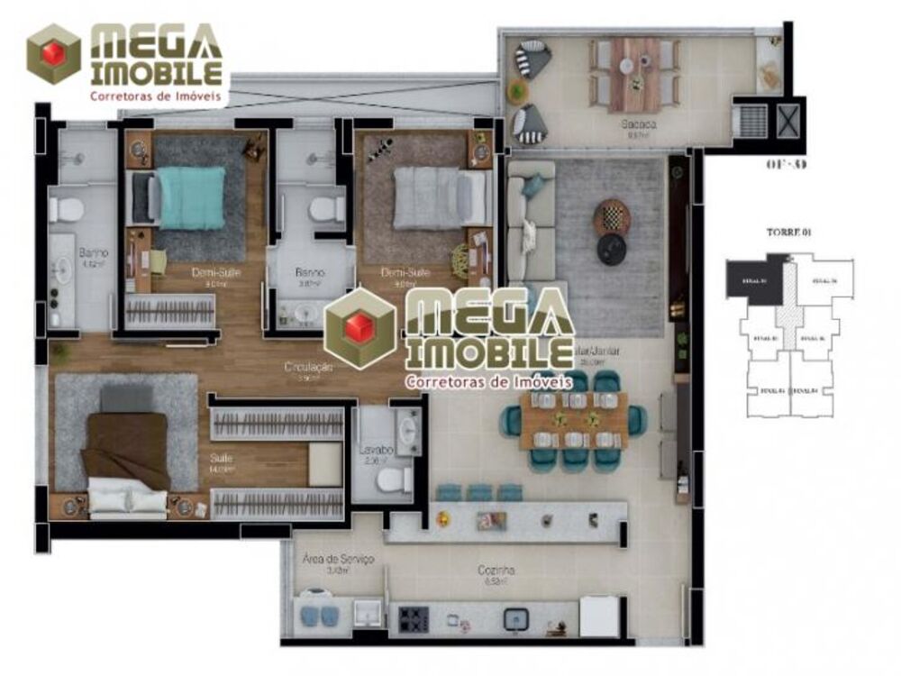 Apartamento, 3 quartos, 102 m² - Foto 2