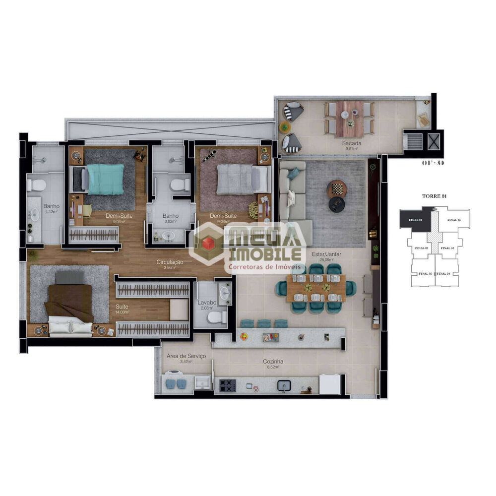 Apartamento, 3 quartos, 111 m² - Foto 4
