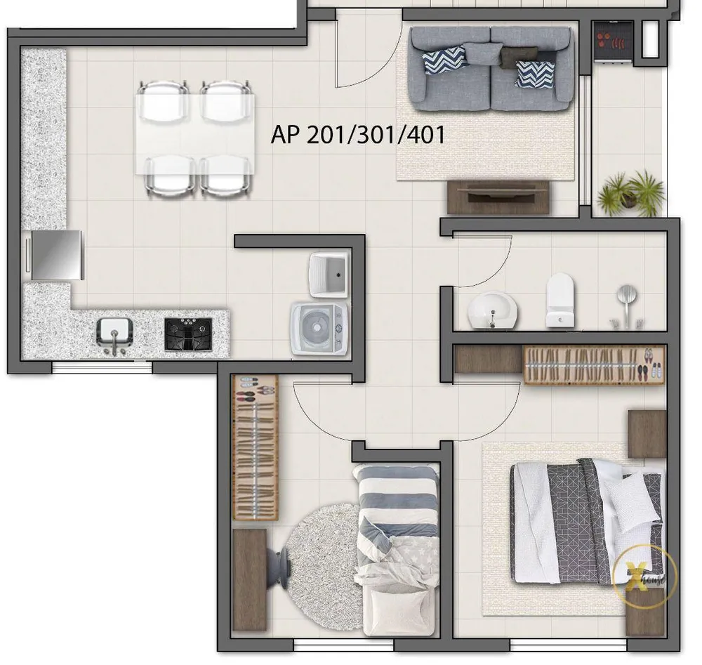 Apartamento, 2 quartos, 47 m² - Foto 3