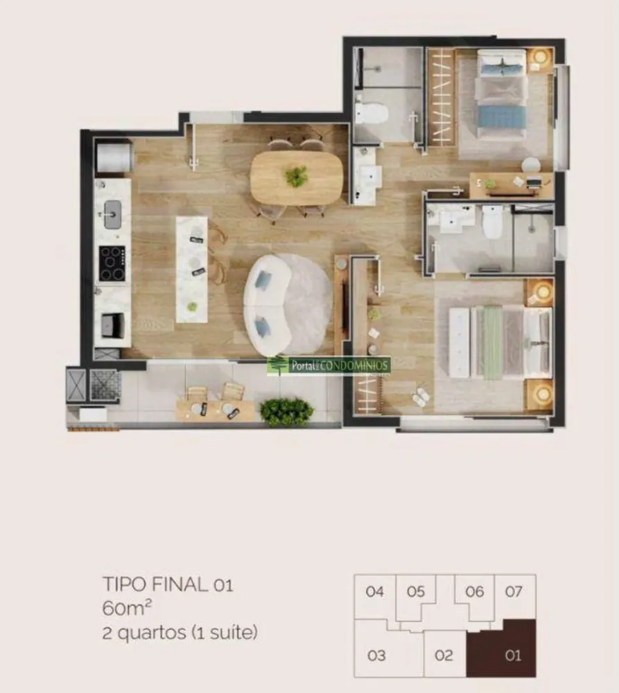 Apartamento, 2 quartos, 60 m² - Foto 12