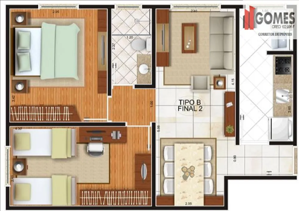 Apartamento, 2 quartos, 49 m² - Foto 4