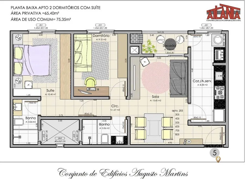 Apartamento, 2 quartos, 68 m² - Foto 2