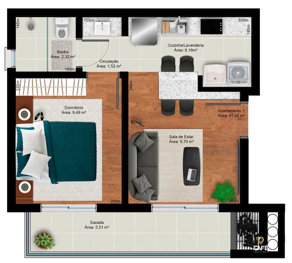Apartamento, 1 quarto, 41 m² - Foto 1