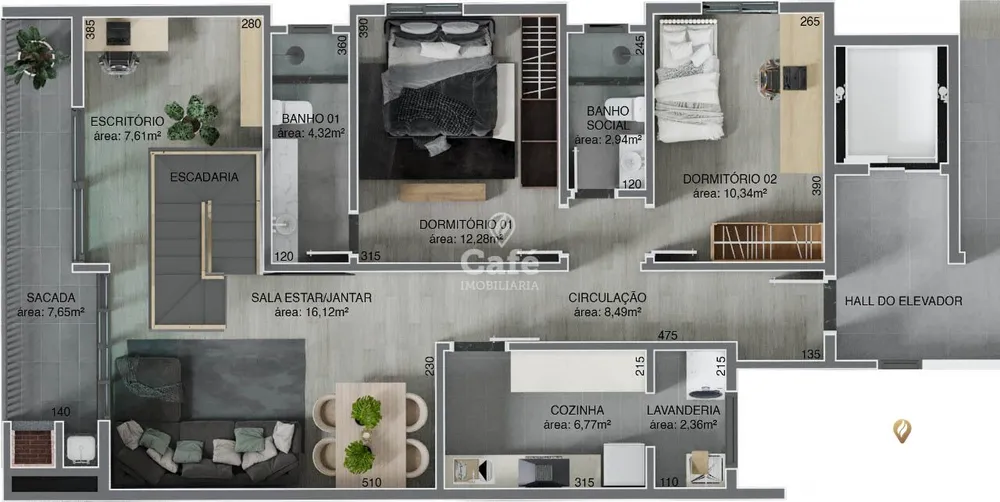 Apartamento, 2 quartos, 53 m² - Foto 3