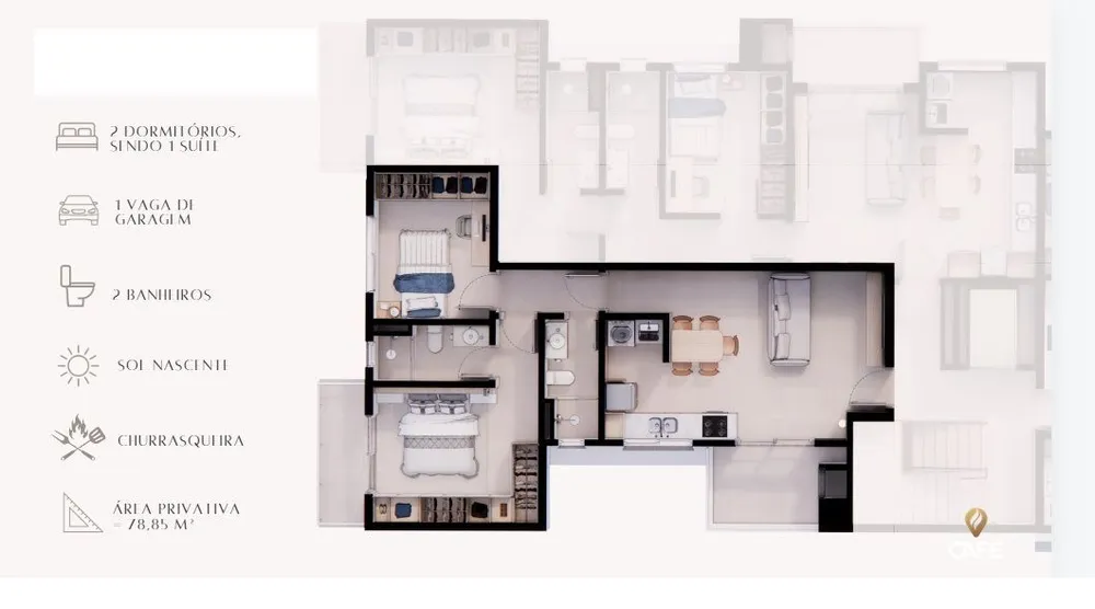 Apartamento, 2 quartos, 78 m² - Foto 3