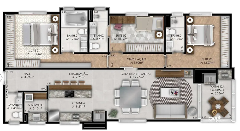 Apartamento, 3 quartos, 135 m² - Foto 3