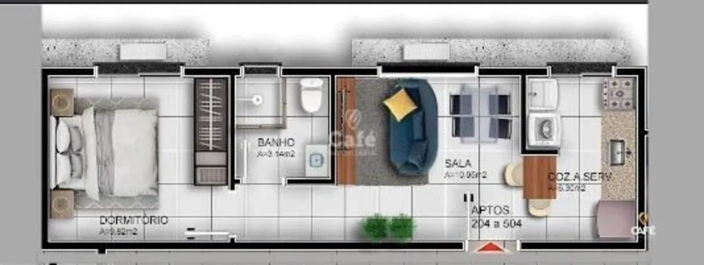 Apartamento, 1 quarto, 36 m² - Foto 3