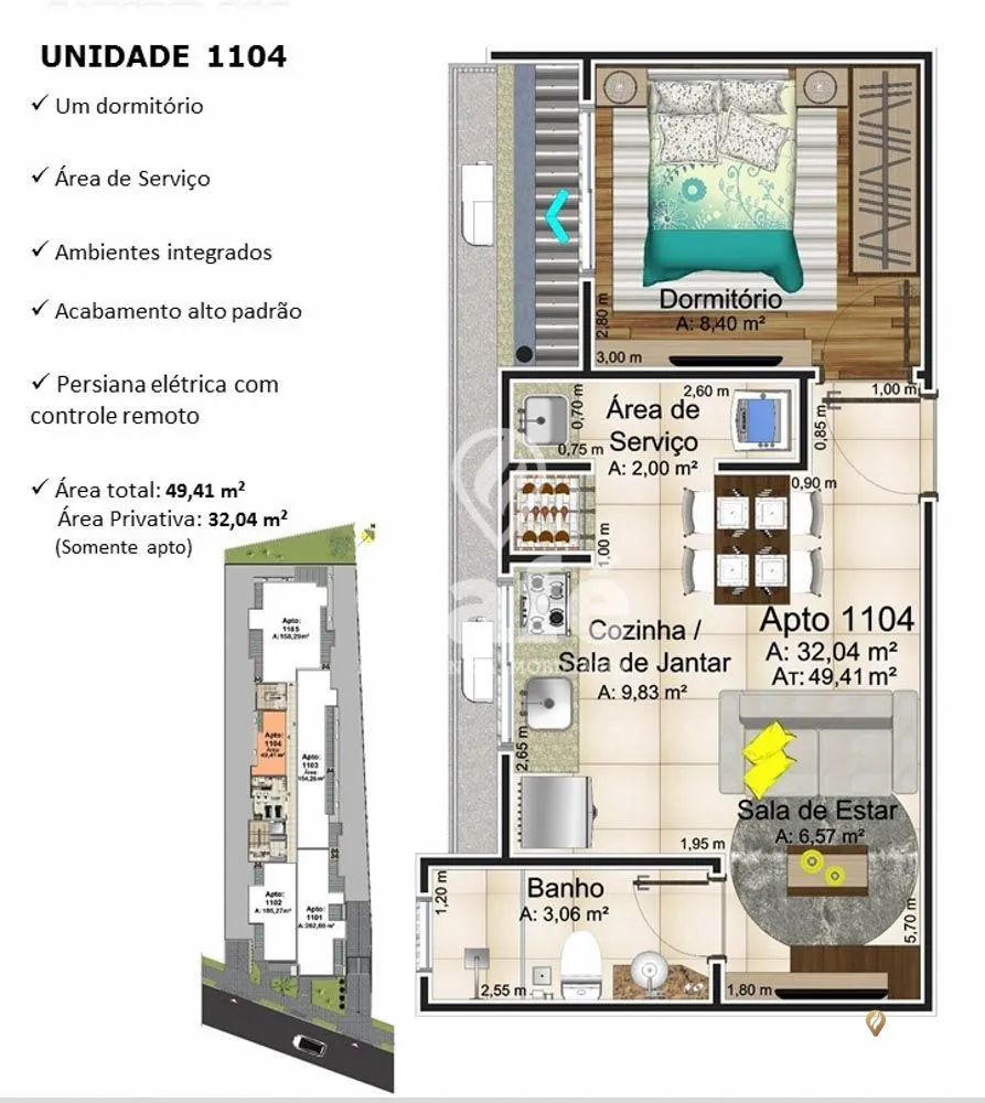 Apartamento, 1 quarto, 32 m² - Foto 2