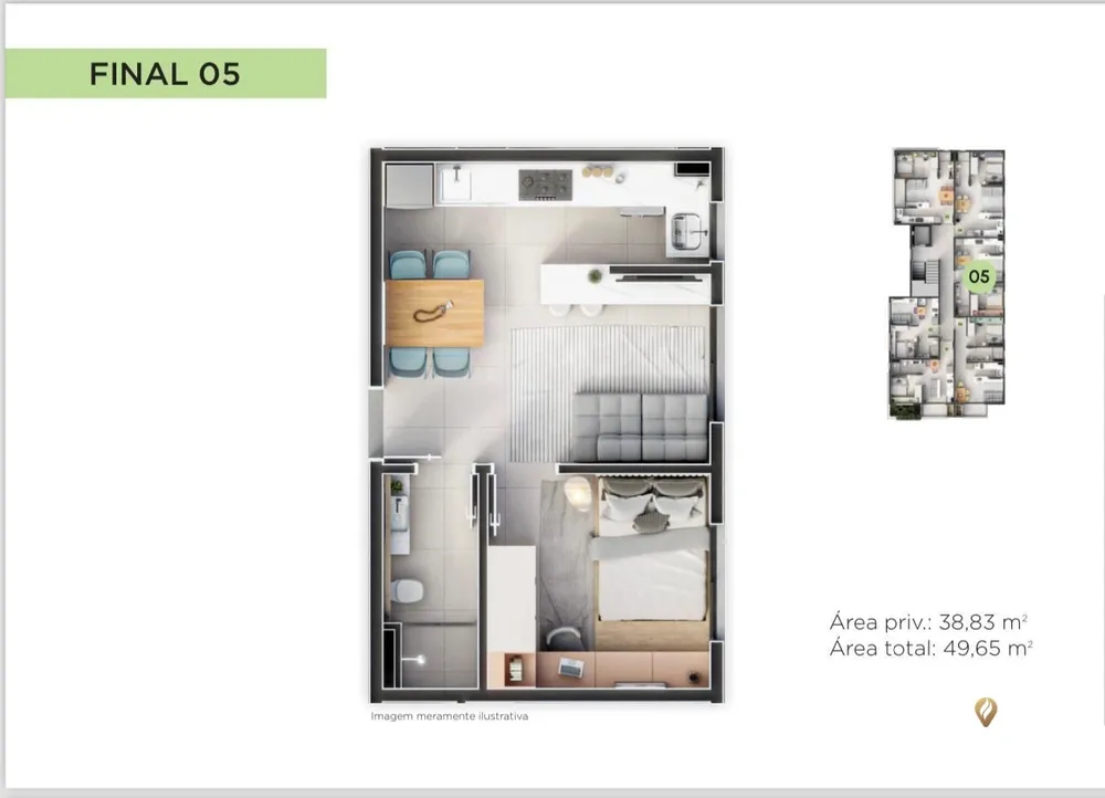 Apartamento, 1 quarto, 38 m² - Foto 2