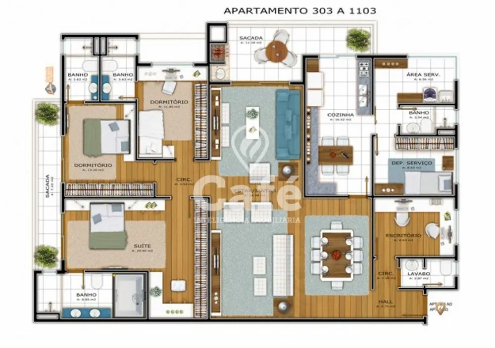 Apartamento, 3 quartos, 220 m² - Foto 2