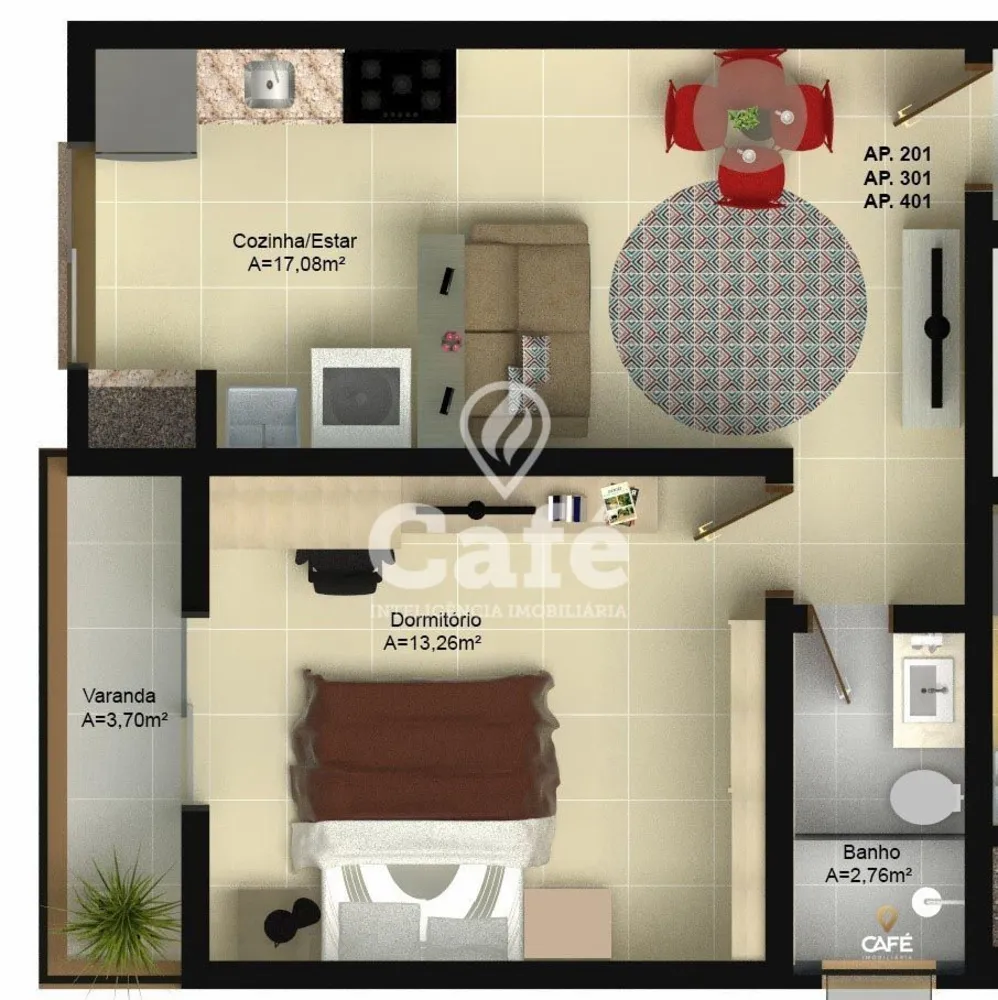 Apartamento, 1 quarto, 44 m² - Foto 3