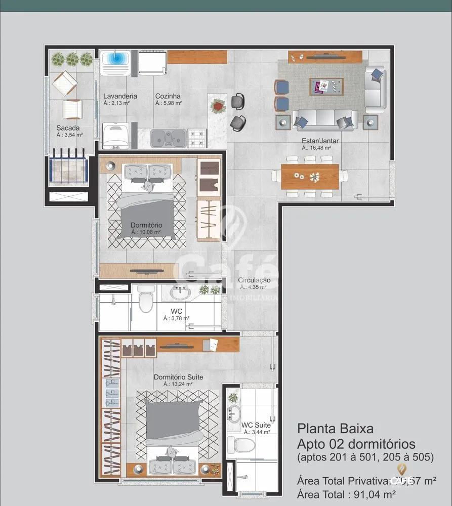 Apartamento, 2 quartos, 70 m² - Foto 2