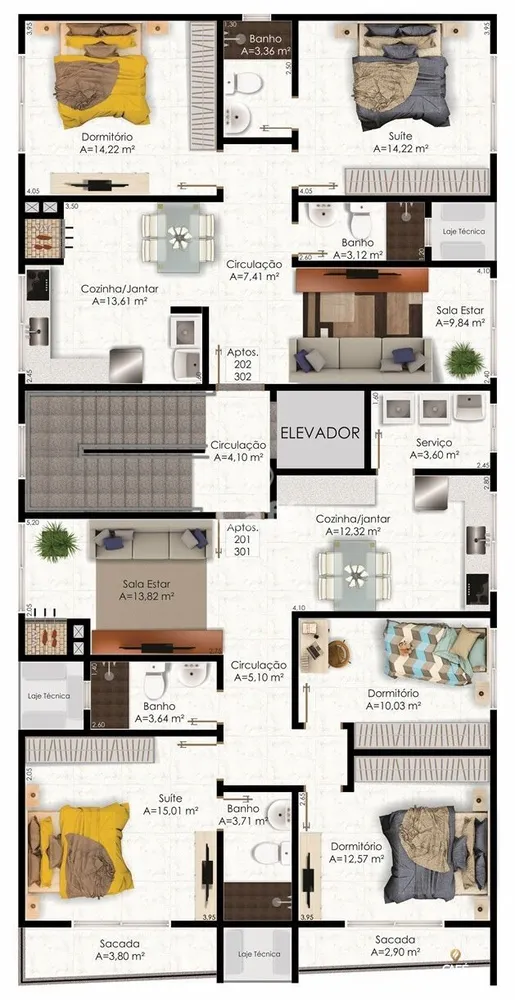 Apartamento, 2 quartos, 74 m² - Foto 1