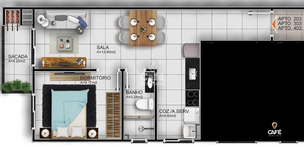 Apartamento, 1 quarto, 45 m² - Foto 3