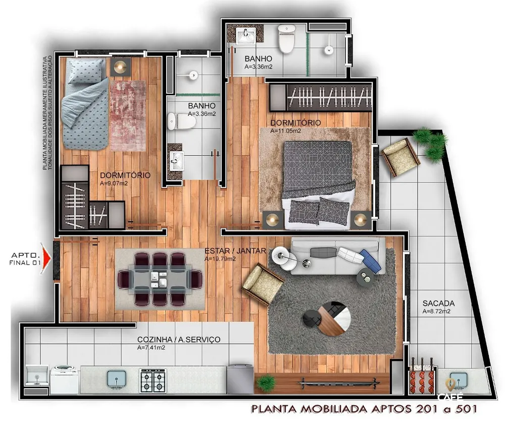 Apartamento, 2 quartos, 75 m² - Foto 2