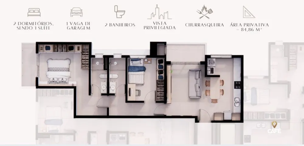 Apartamento, 2 quartos, 84 m² - Foto 3