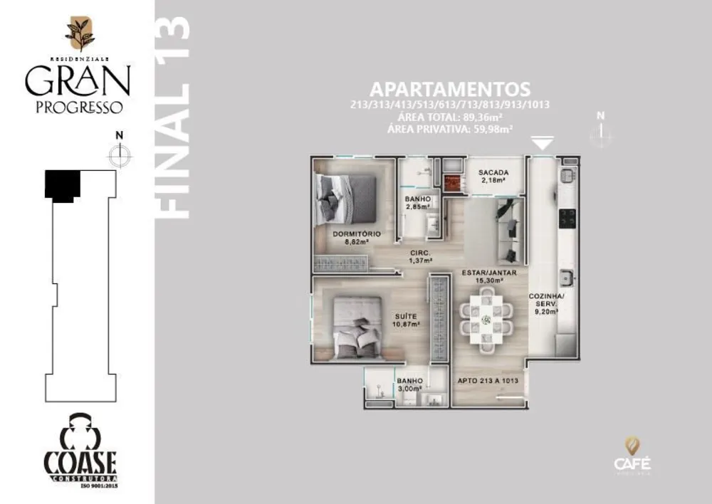 Apartamento, 2 quartos, 59 m² - Foto 3