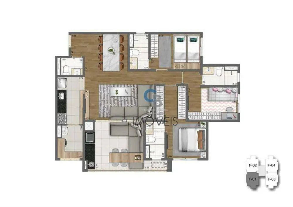 Apartamento, 3 quartos, 109 m² - Foto 3