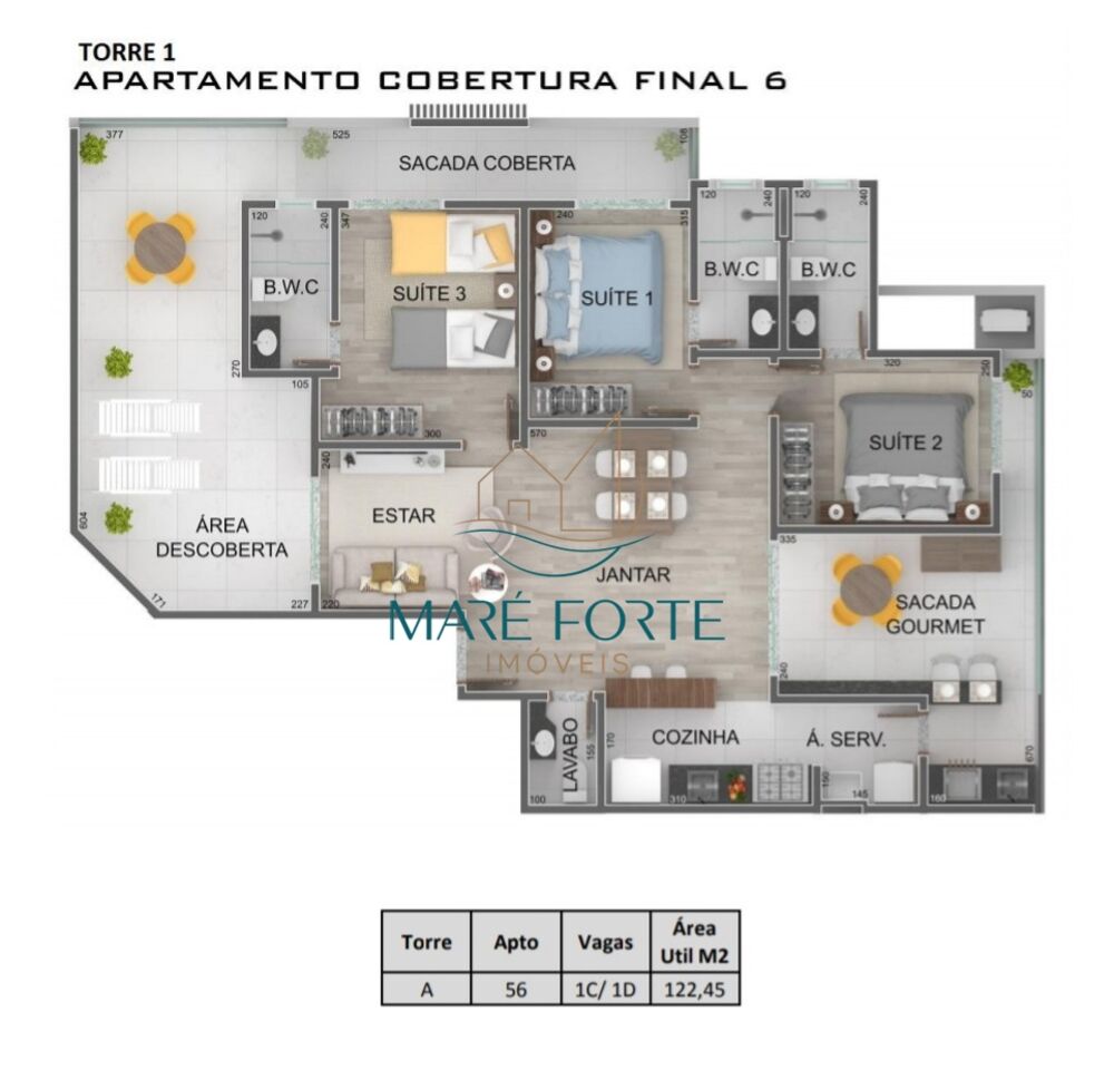 Cobertura, 3 quartos, 122 m² - Foto 4