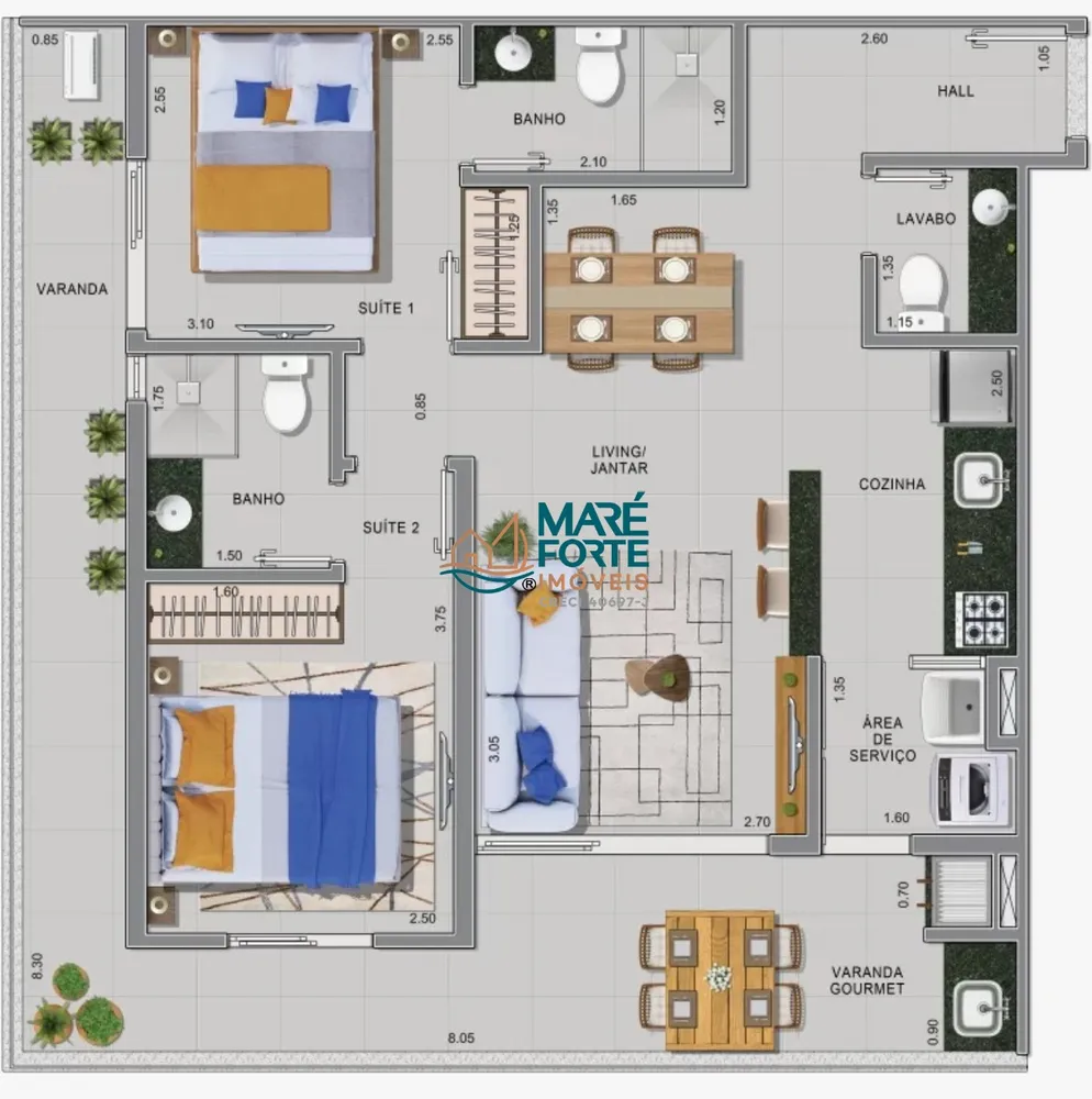 Apartamento, 2 quartos, 70 m² - Foto 2