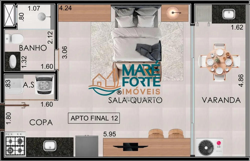 Apartamento, 1 quarto, 37 m² - Foto 2