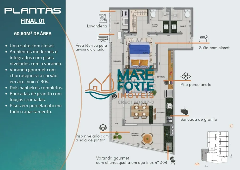 Apartamento, 1 quarto, 60 m² - Foto 2