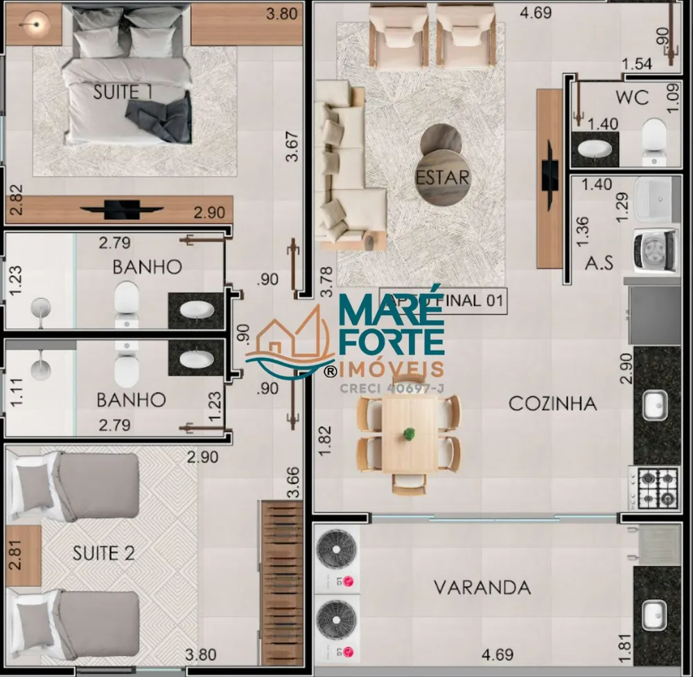 Apartamento, 2 quartos, 70 m² - Foto 6